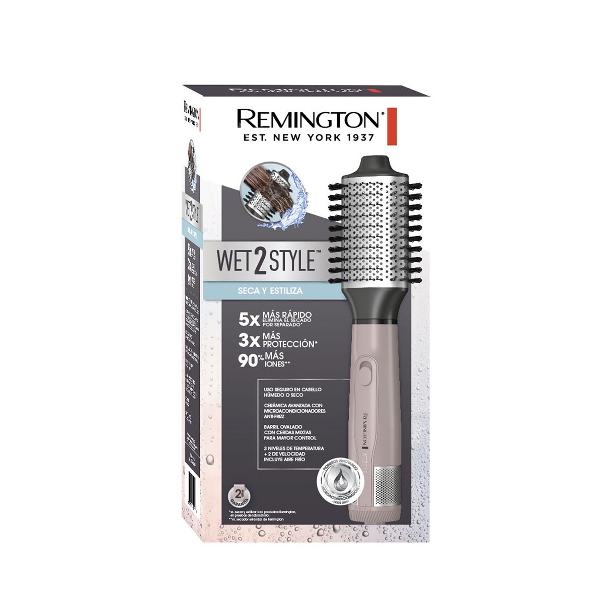 Cepillo de aire Remington Wet2style secador