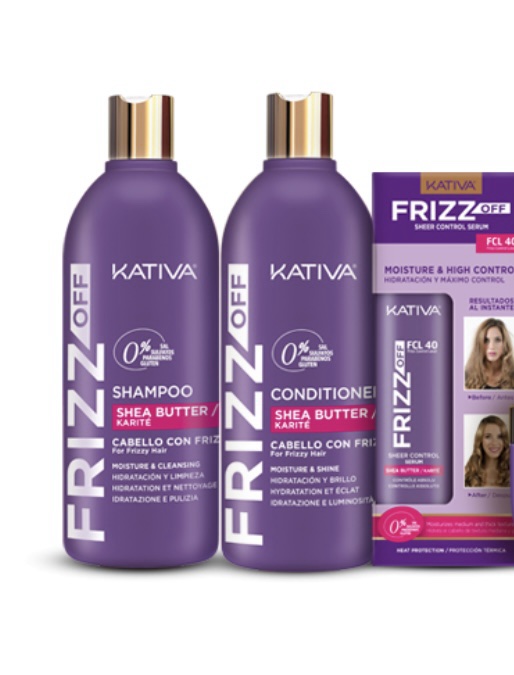 KATIVA Zero Frizz Shampoo with Shea Butter,