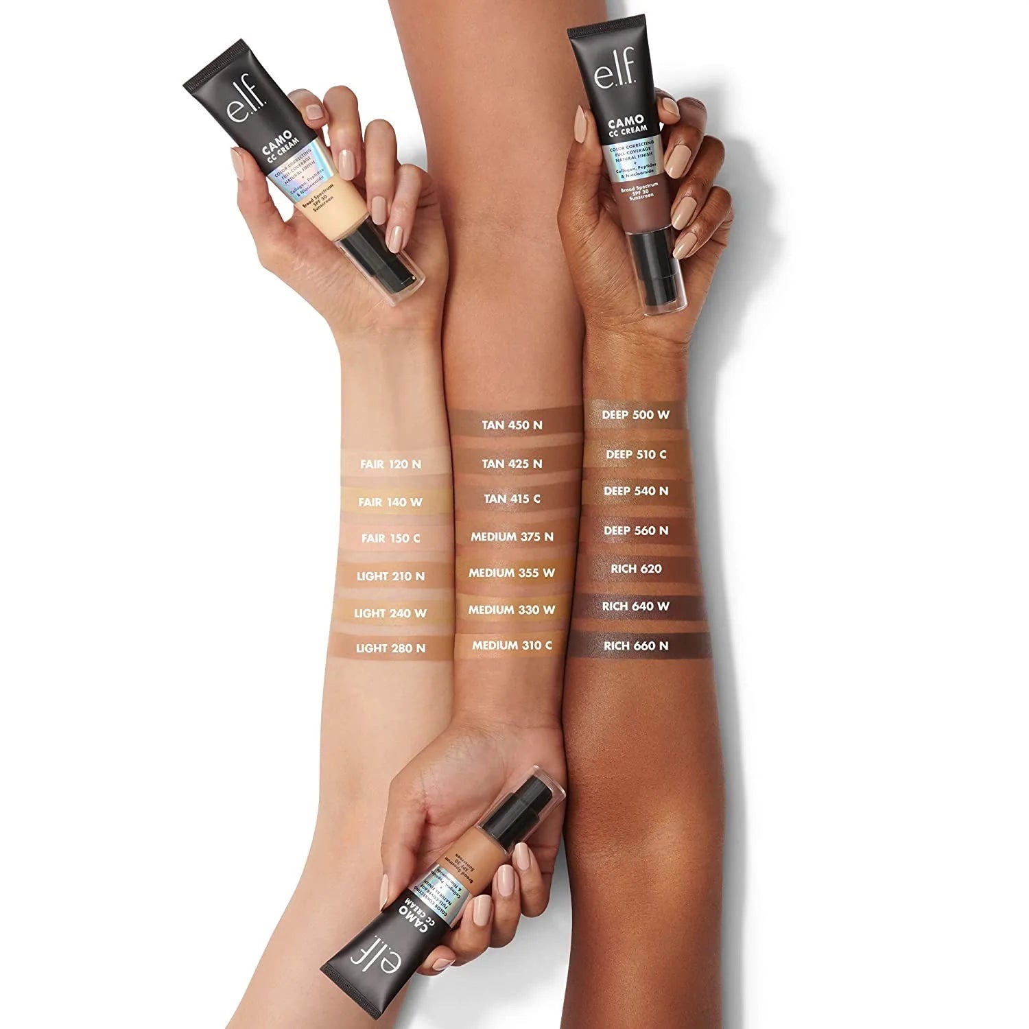 Camo CC Cream de elf ( semi-matte Finish ) con bloqueador solar 30 spf/ Base